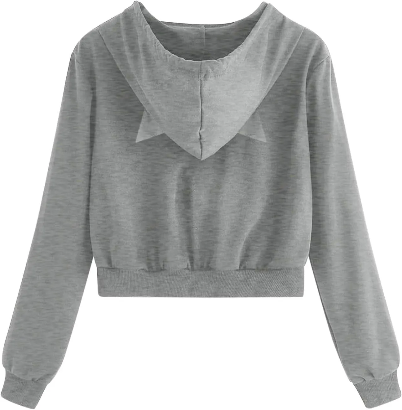 Aniywn Teen Girls Hoodies Cute Cat Ear Crop Top Gothic Hooded Sweatshirt Women Casual Long Sleeve Pullover Hodies