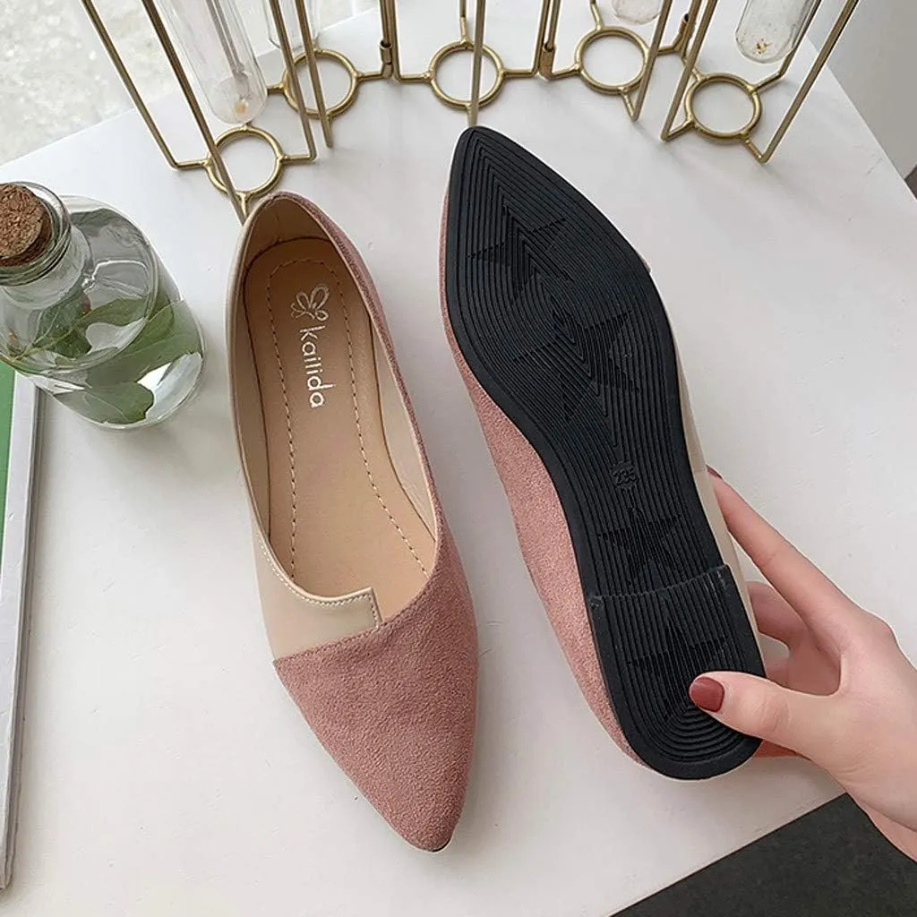 Aniywn Women's Pointed Toe Slip On Comfort Loafer Flat Comfortable Driving Office Loafer Shoes Ballet Flats
