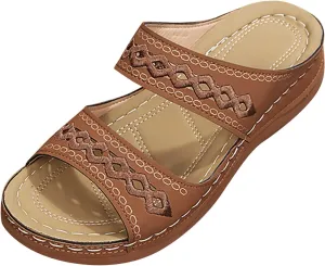 Arch Support Sandals Women's Black Flip Flops Beach Non Slip Sandal Ankle Strap Comfortable Dressy Wedge Arch Support Wedge Shoes for Woman Comfortable Platform Sandalia Ortopedica De Mujer