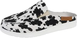 Canvas Shoes for Women Closed Toe Sandals Slip On Flat Slippers Casual Comfortable Wide Width Beach Print Sandals Shoes