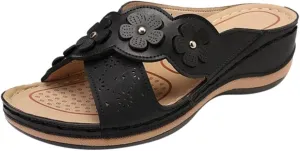 Cathalem Orthopedic Sandals for Women Slip On Walking Slippers with Arch Support Cushion Platform Sandals Dressy Summer