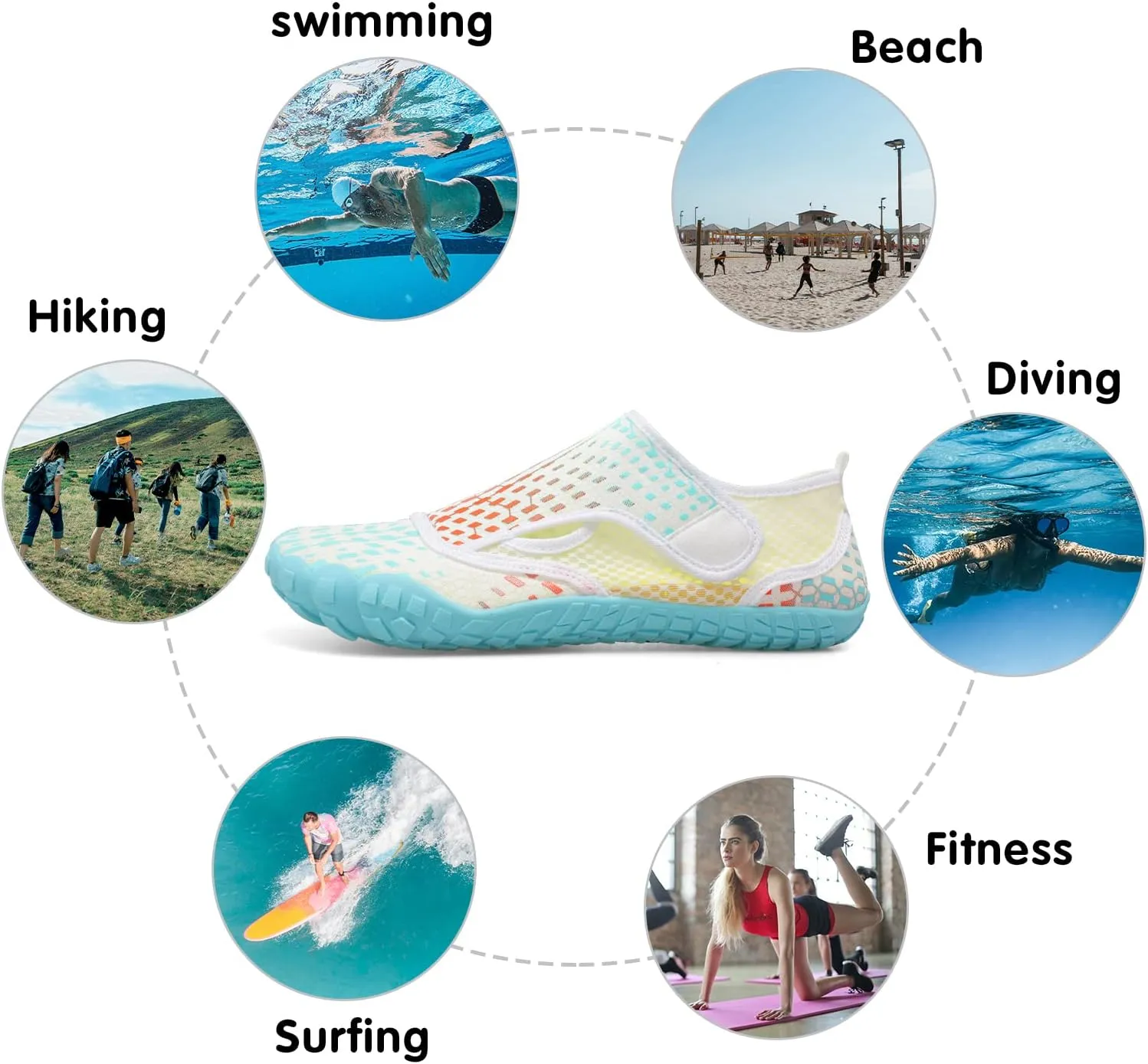 Centipede Demon Swim Water Shoes for Women Men Quick Dry Barefoot Aqua Sneakers Shoe for Beach Hiking Diving Boating River Outdoor Water Sports