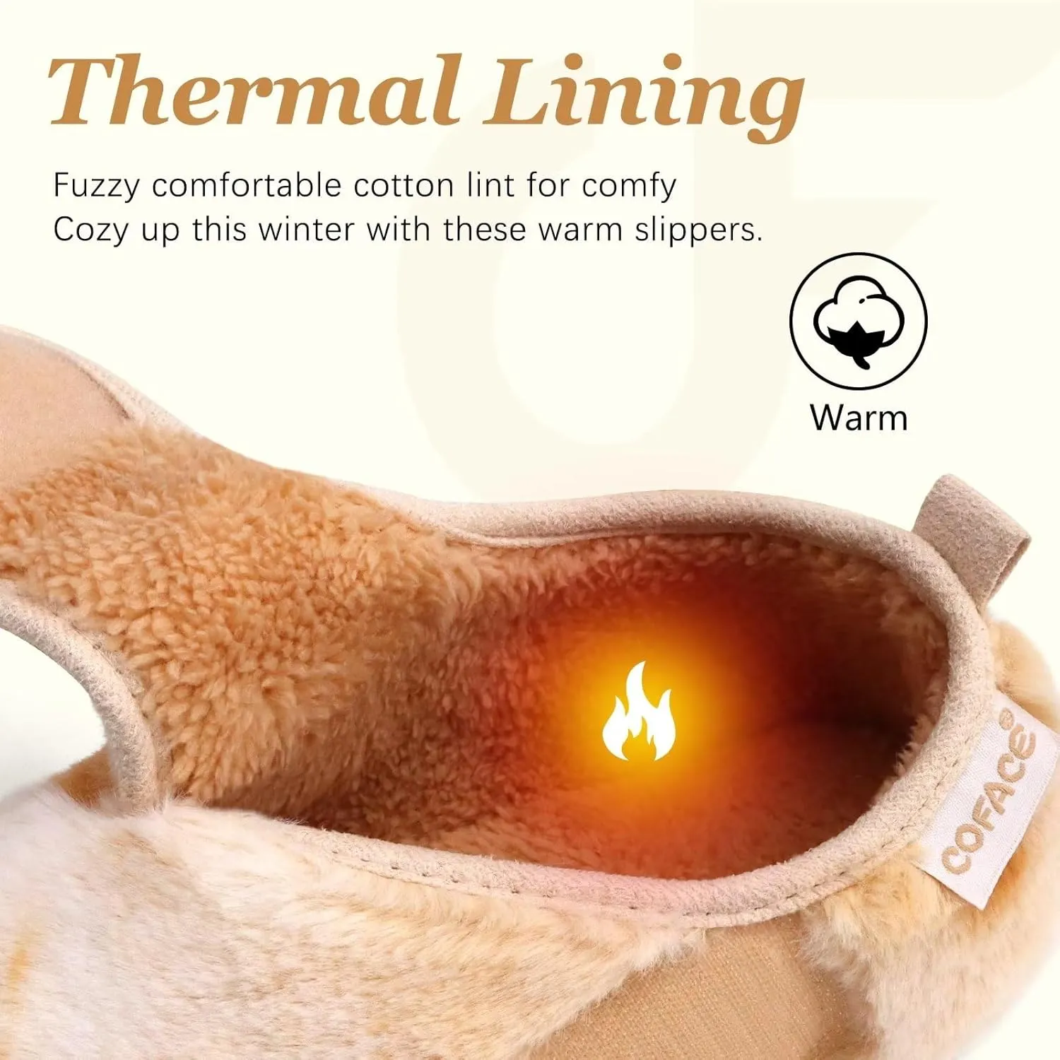 COFACE Women House Slippers Memory Foam Fluffy Slippers Ladies House Shoes Indoor Outdoor