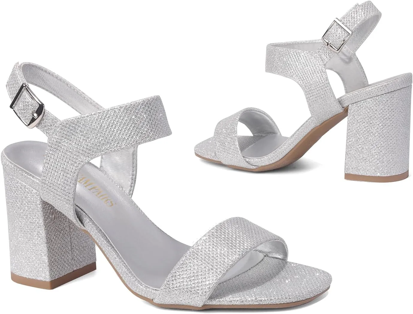 DREAM PAIRS Women's High Chunky Heels Square Toe Block Ankle Strap Dress Comfort Sandals