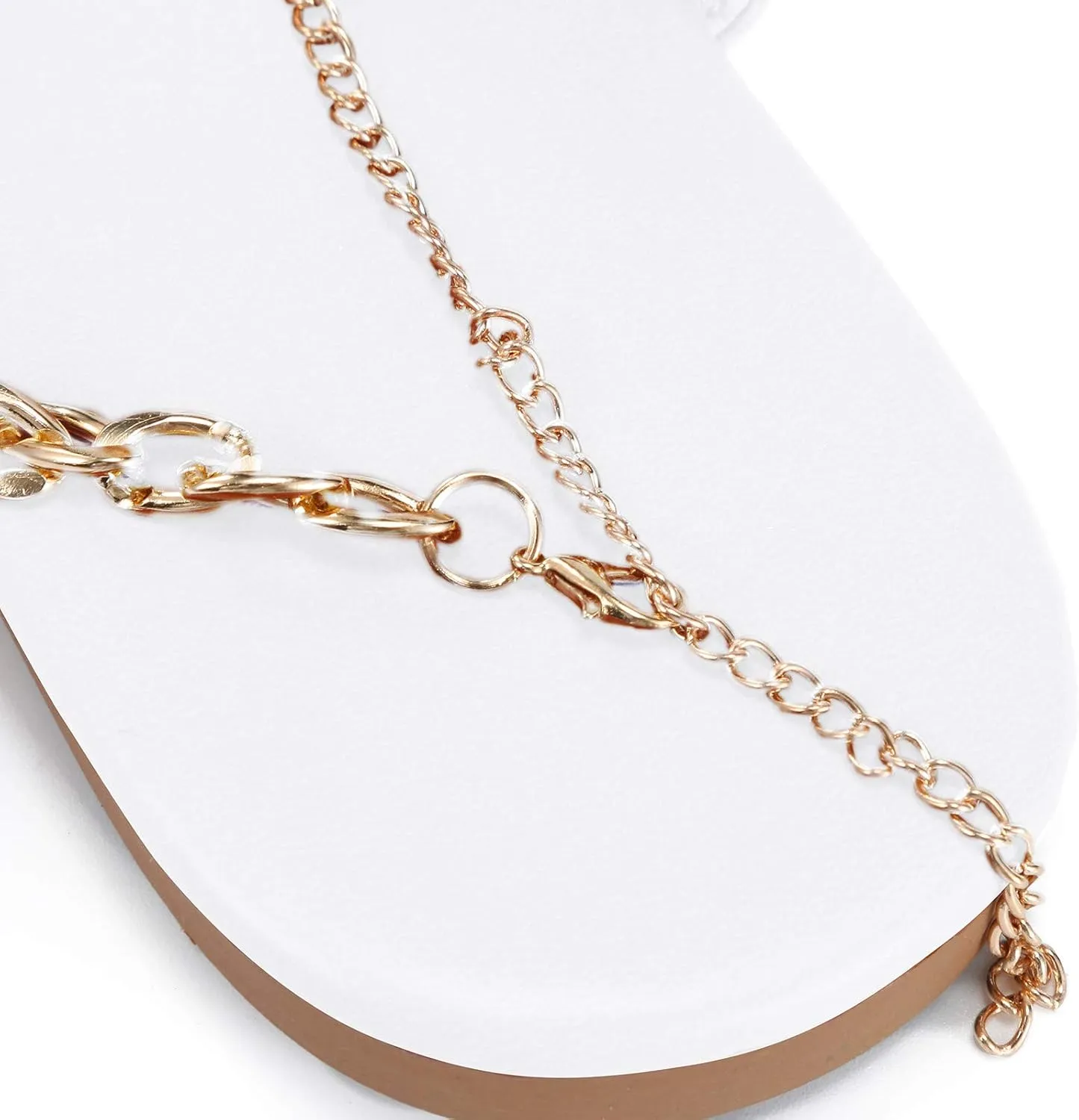 Eduavar Sandals for Women Dressy Summer, Womens Sandals Dressy Summer Beach Sandals Metal Chain Flat Sandals Comfy Sandals