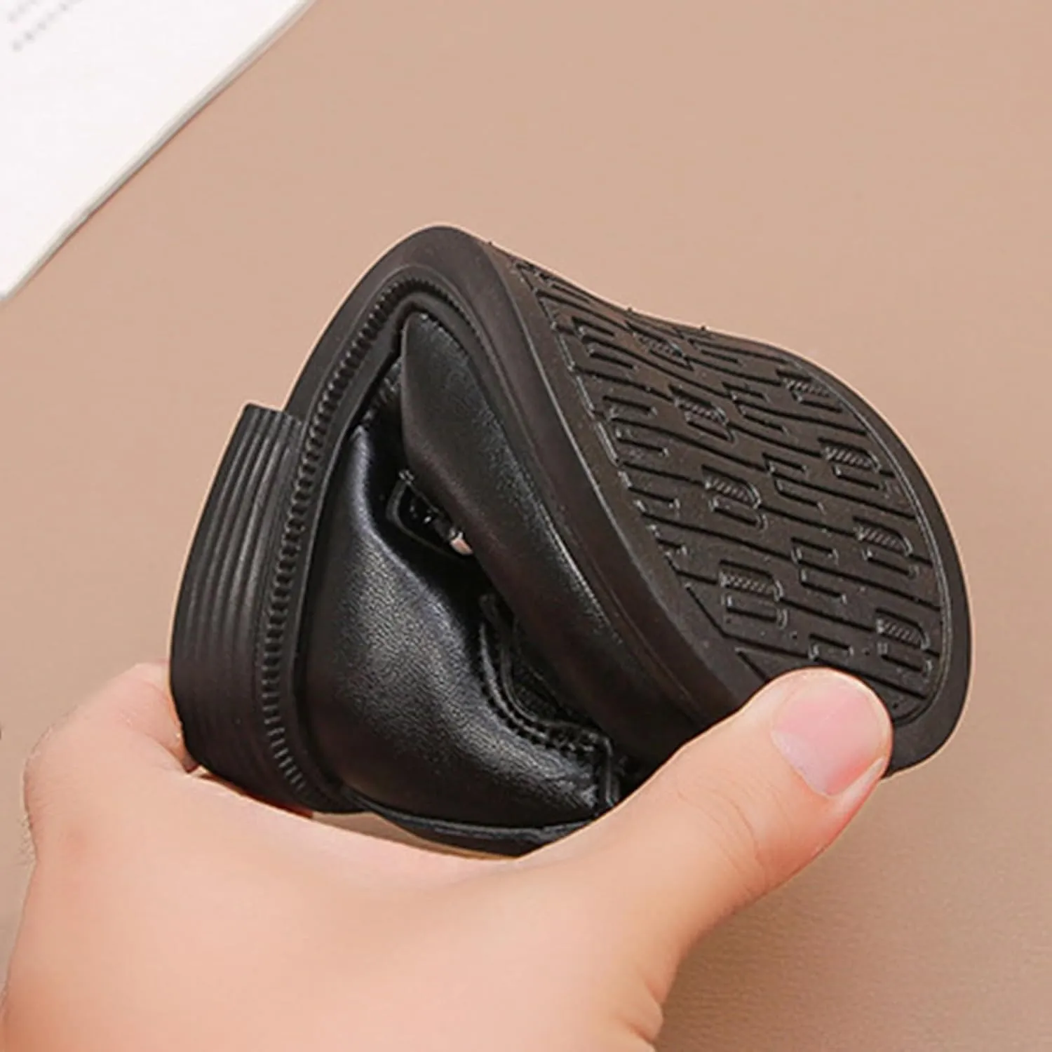 Girls Kids Leather Sneakers Toddler Girl High Toe School Sequins Shoes Childrens Soft Sole Ankle Loafers 𝐖aterproof