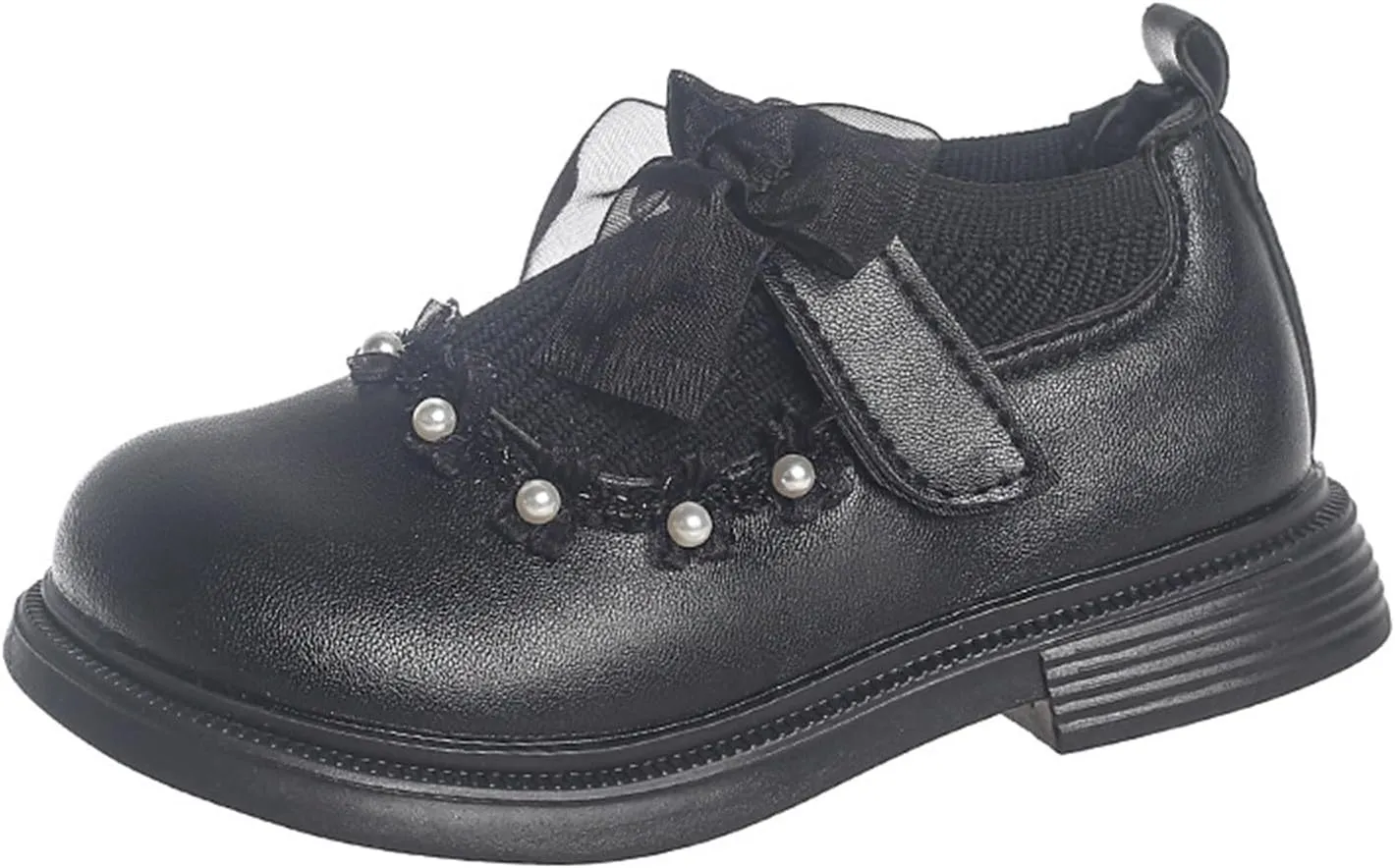 Girls Kids Leather Sneakers Toddler Girl High Toe School Sequins Shoes Childrens Soft Sole Ankle Loafers 𝐖aterproof