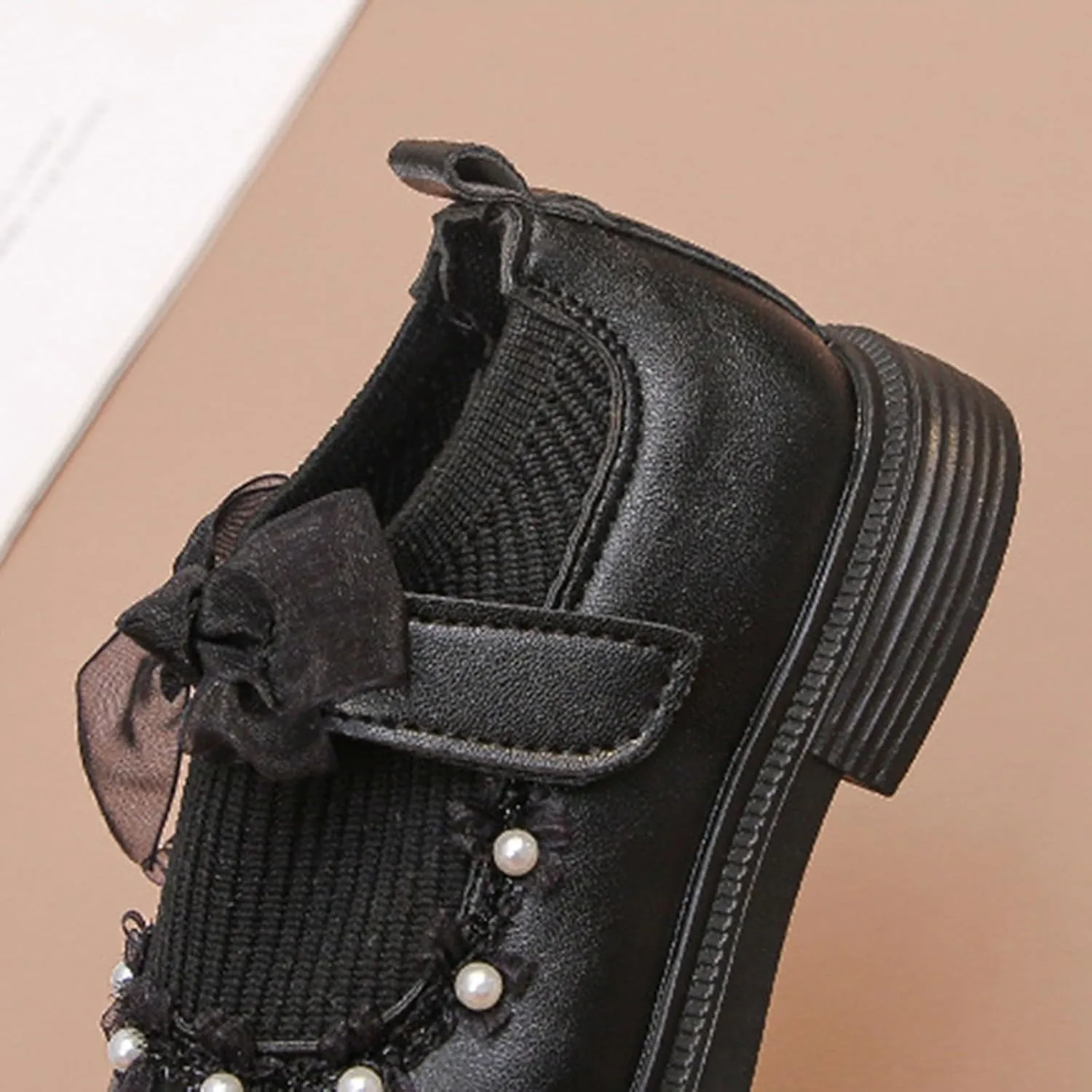 Girls Kids Leather Sneakers Toddler Girl High Toe School Sequins Shoes Childrens Soft Sole Ankle Loafers 𝐖aterproof