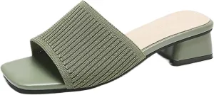 Heeled Sandals for Women Wide Width Open Toe Block Slip On Casual Chunky Low Heel Heeled Sandals Plantar Fasciitis Comfortable Walking Sandal