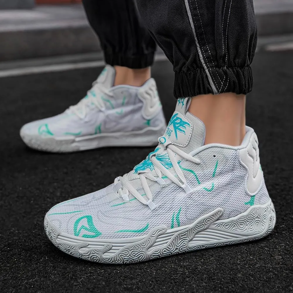 High top Neutral Basketball Shoes Men's Shoes Women's Shoes Super Light Sneakers wear Resistant high top Graffiti Style Combat Shoes Couple Style