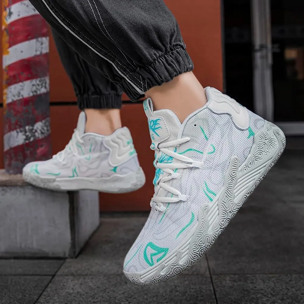 High top Neutral Basketball Shoes Men's Shoes Women's Shoes Super Light Sneakers wear Resistant high top Graffiti Style Combat Shoes Couple Style