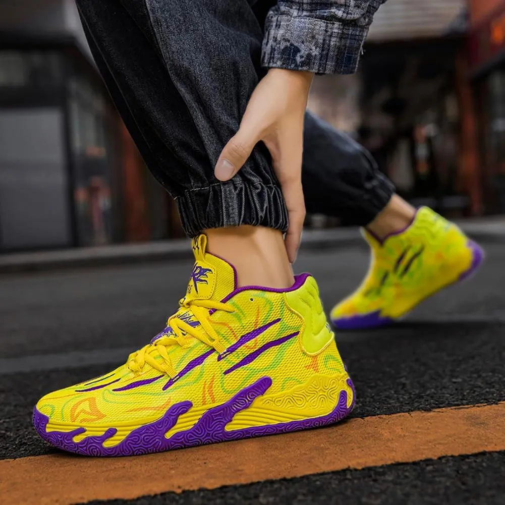 High top Neutral Basketball Shoes Men's Shoes Women's Shoes Super Light Sneakers wear Resistant high top Graffiti Style Combat Shoes Couple Style