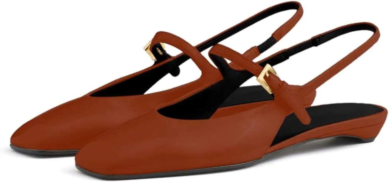 iadore Womens Mary Jane Pumps Closed Square Toe Low Heels Ankle Strap Pumps Slingbacks Dress Shoes for Wedding Party Size 5-12 US