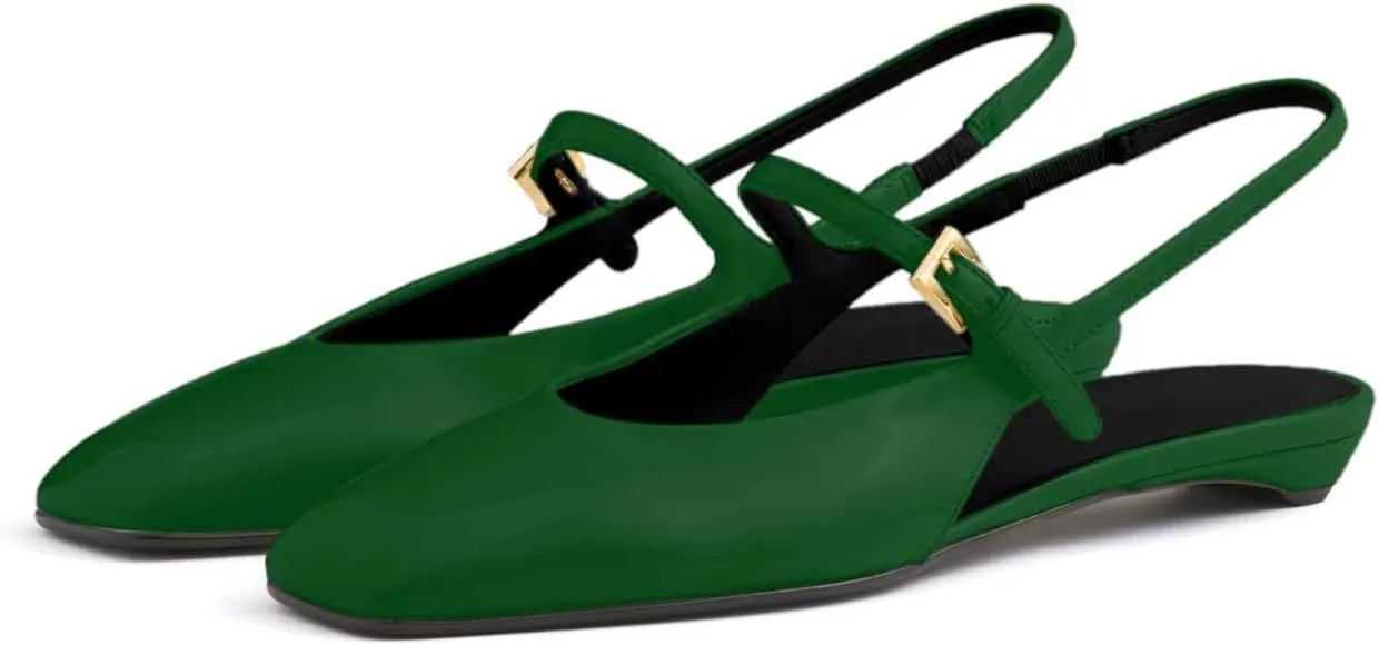 iadore Womens Mary Jane Pumps Closed Square Toe Low Heels Ankle Strap Pumps Slingbacks Dress Shoes for Wedding Party Size 5-12 US