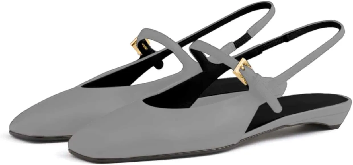 iadore Womens Mary Jane Pumps Closed Square Toe Low Heels Ankle Strap Pumps Slingbacks Dress Shoes for Wedding Party Size 5-12 US