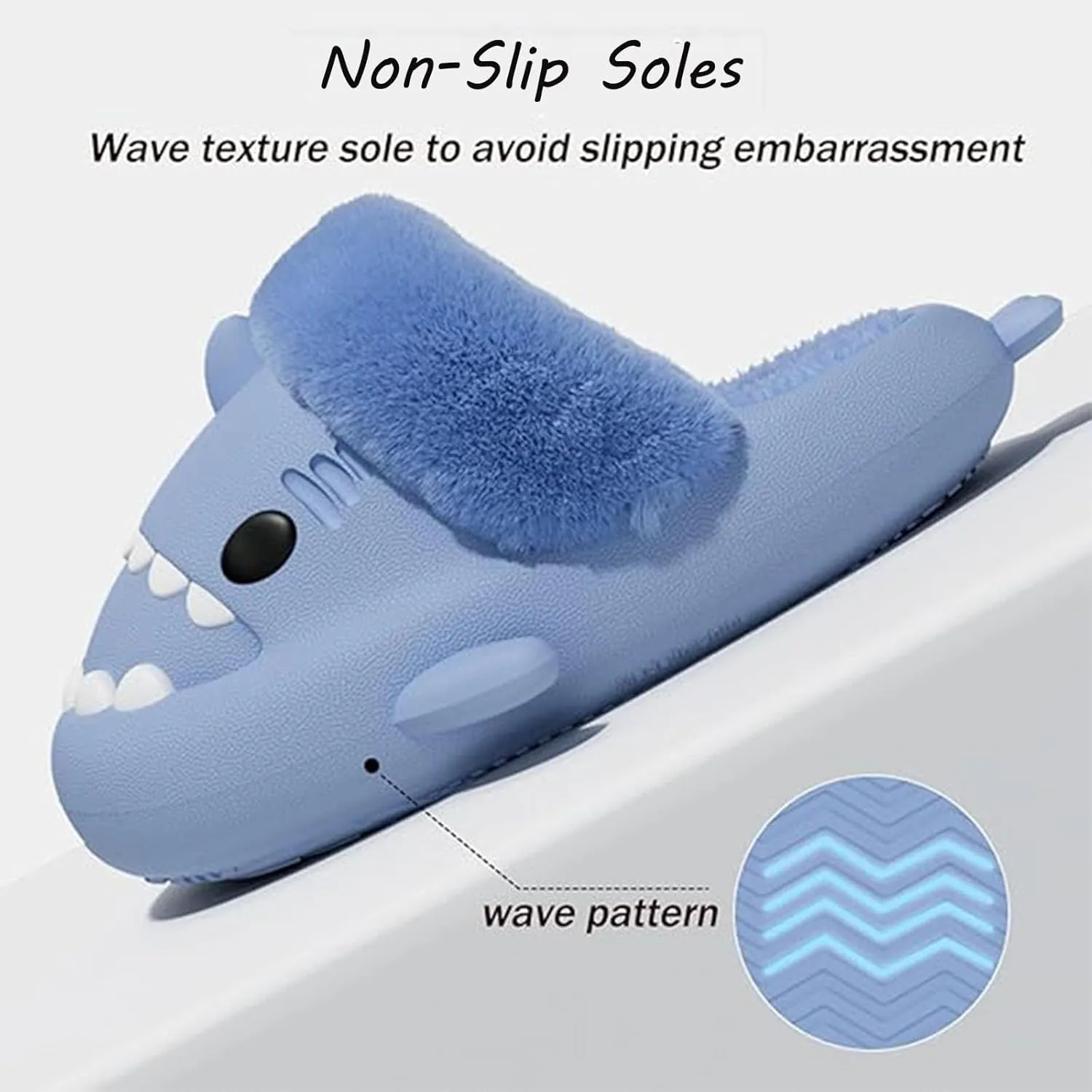Jfxgjuv Sharklas Originales Kids Polares, Summer and Winter Shark Slides Detachable Warm Fuzzy Slippers, Warm Cozy Plush Comfy Non-Slip Home Shoes Shark Sandals