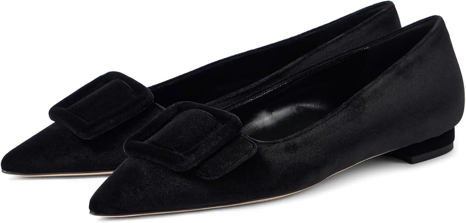 JORISTIMO Women's Ballet Flats Pointed Closed Toe Pumps Low Heels Mary Jane Slip On Dressy Flats