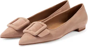 JORISTIMO Women's Ballet Flats Pointed Closed Toe Pumps Low Heels Mary Jane Slip On Dressy Flats