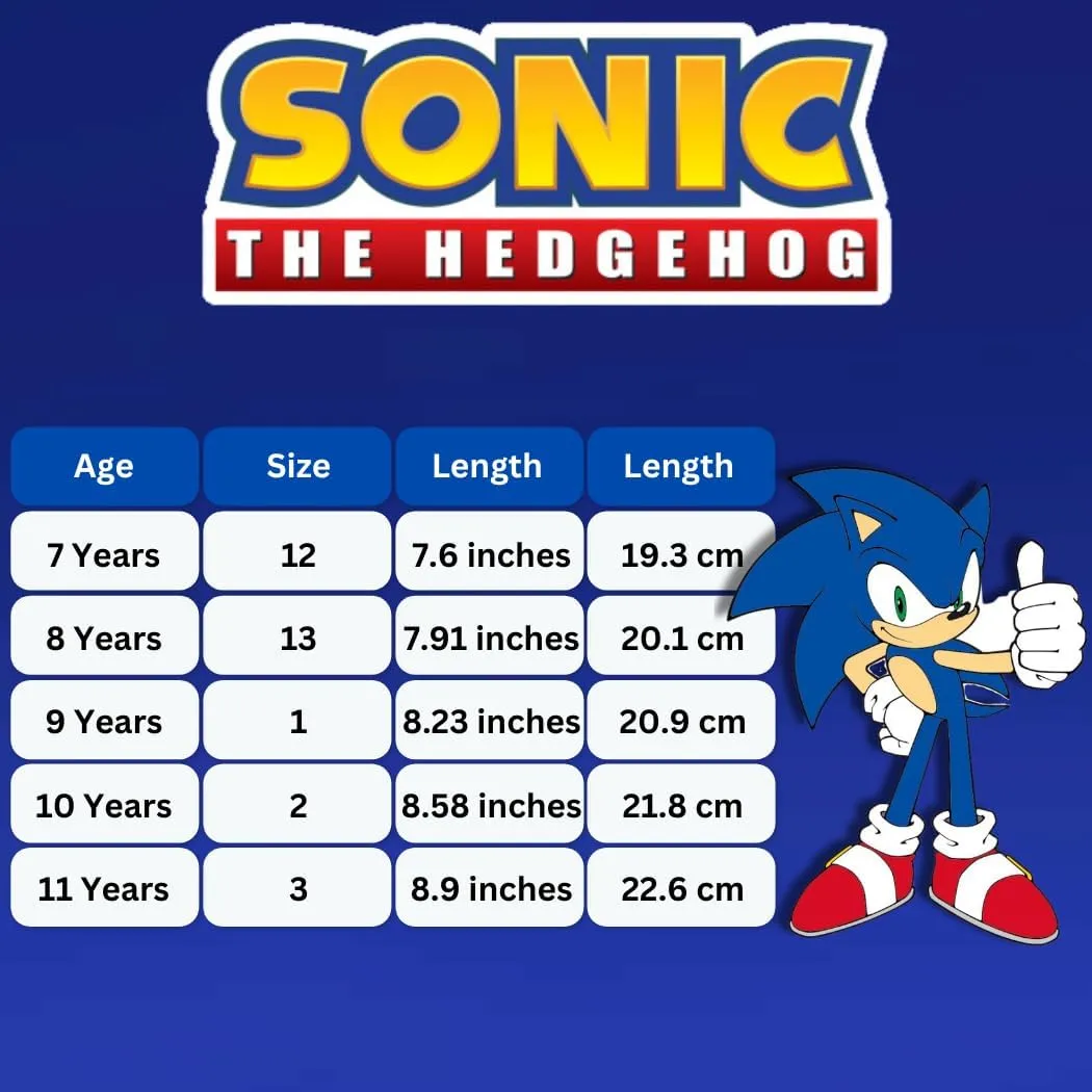 Josmo Sonic The Hedgehog Shoes - Kids Boys Slipon Athletic Tennis Lightweight Sneakers (Little Kid/Big Kid)
