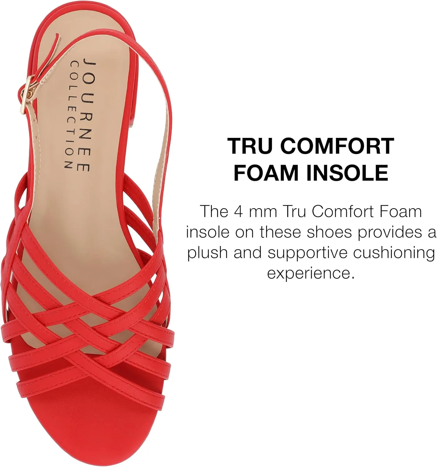 Journee Womens Woven Strappy Slingback Block Heel Buckle Ankle Open Round Toe Cassandra Comfort Sandals