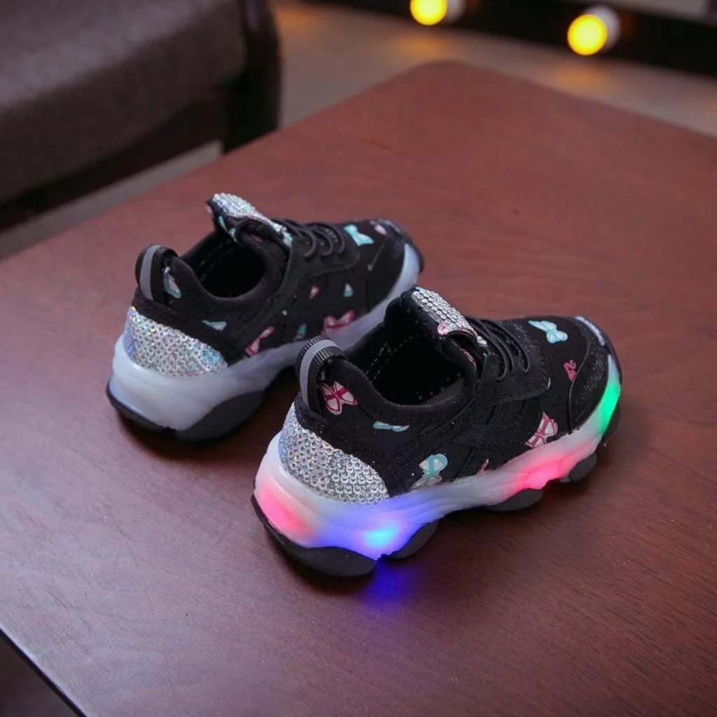 Kids Lace Light up Sneakers Lightweight Breathable Non Slip Running Sport Shoes for Youth Boys Casual Fashion Shoes