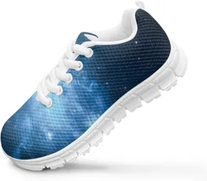 Kids Running Shoes Kids Lightweight Breathable Sneakers Lace-up Tennis Athletic Shoes for Teen Boys,Black