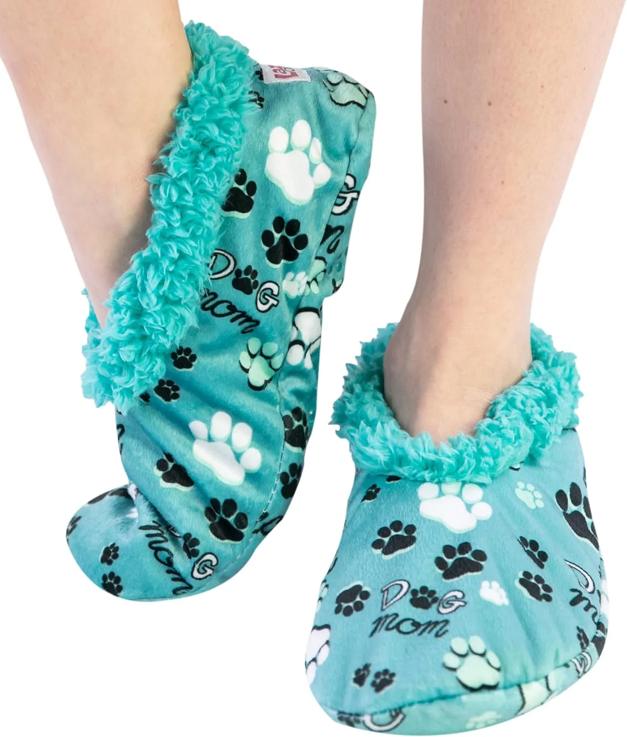 Lazy One Fuzzy Feet Slipper Socks for Women, Cute Fleece-Lined House Slippers, Cute Dog & Cat Design