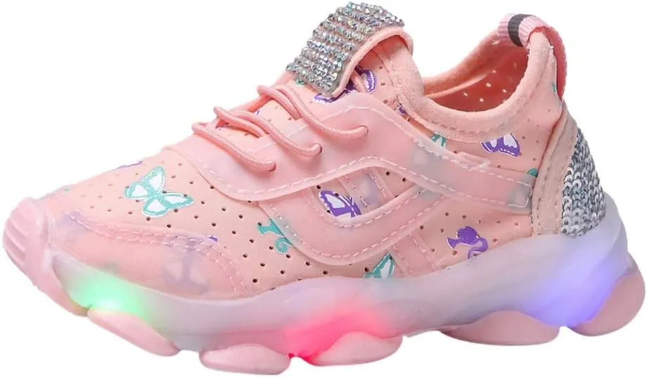 Light Up Shoes Boys Girls Kids Breathable Fashion Anti Slip Flashing Sneaker Athletic Running First Walking Shoes