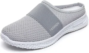 Mules for Women Summer Slip On Backless Breathable Shoes Air Cushion Platform Mesh Sandals Lightweight Beach Walking Shoes Arch Support Beach Slipper Wide Width Clogs
