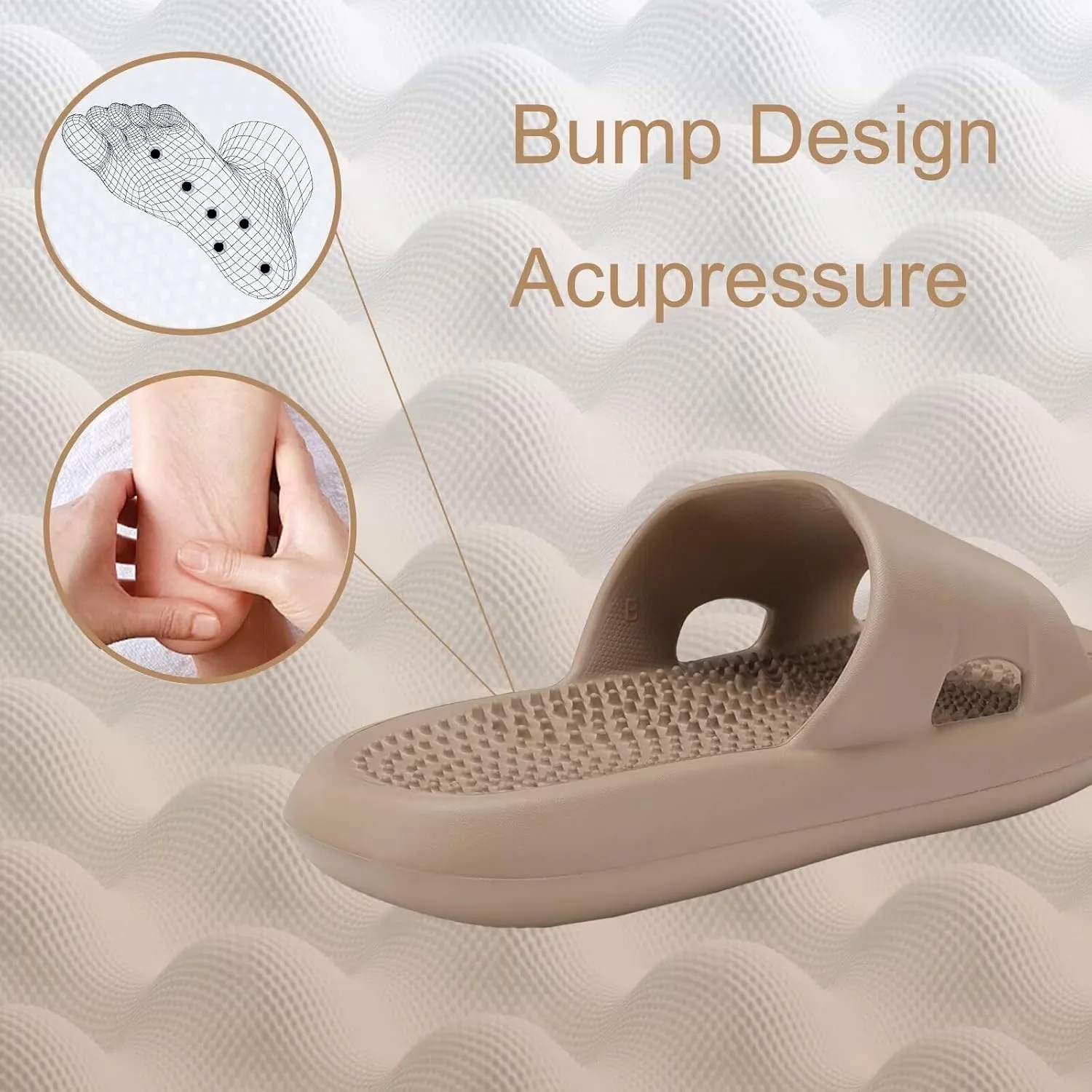 NineCiFun Massage Slippers Men's Shower Shoes Women's Indoor Bedroom Pool Spa Non-slip Silent Sandals
