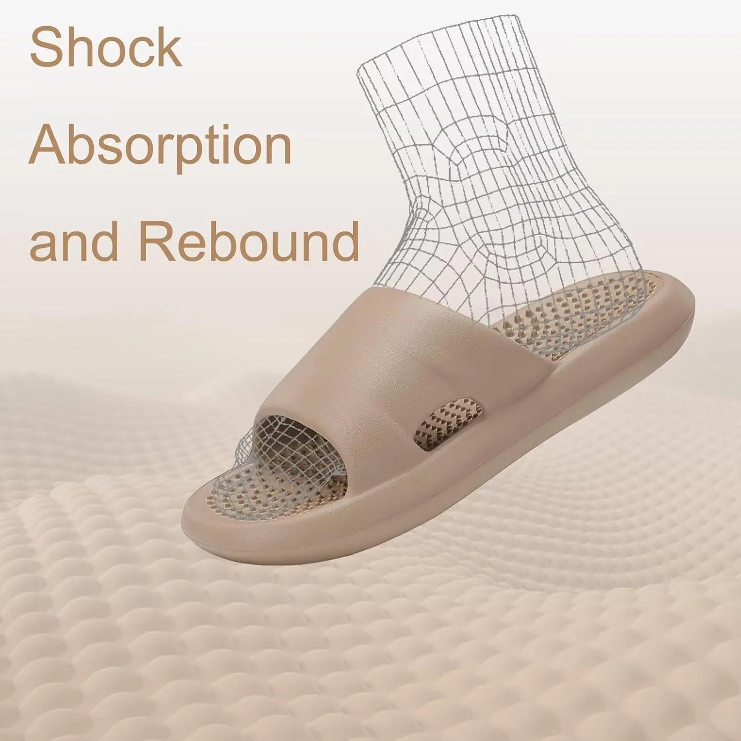NineCiFun Massage Slippers Men's Shower Shoes Women's Indoor Bedroom Pool Spa Non-slip Silent Sandals