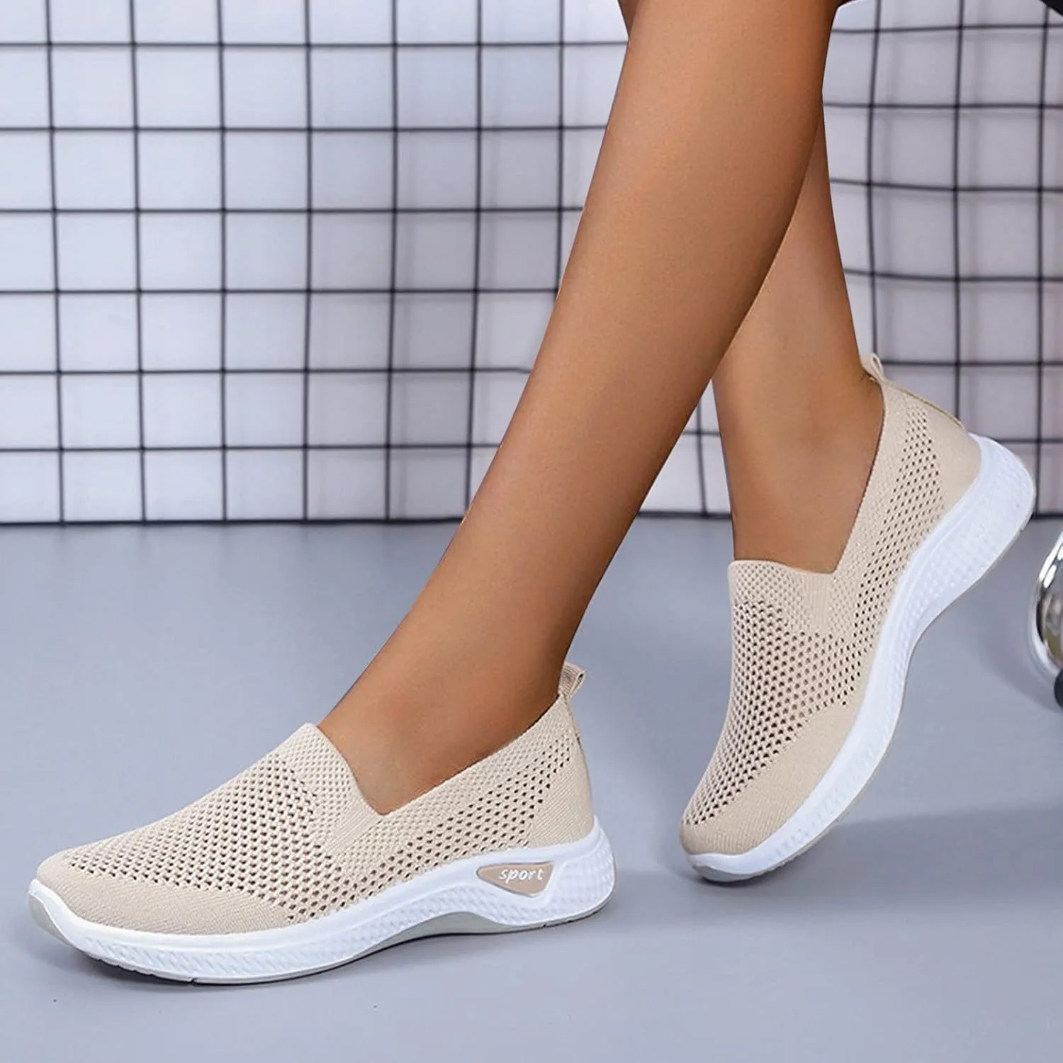 Orthopedic Casual Shoes for Women Slip On Sneakers with Arch Support Comfortable Walking Loafers Plantar Fasciitis Relief Foot Heel Pain Diabetic Feet