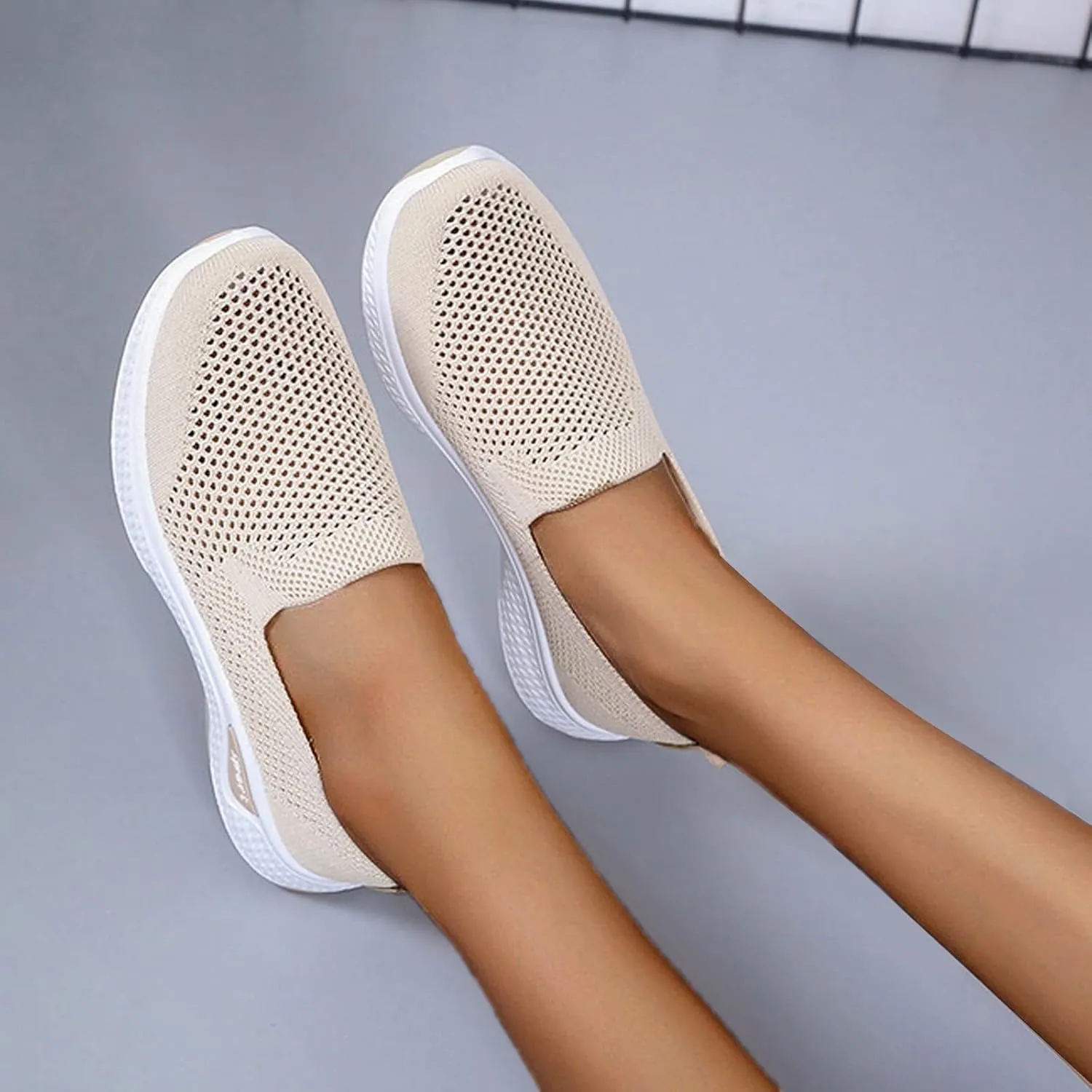 Orthopedic Casual Shoes for Women Slip On Sneakers with Arch Support Comfortable Walking Loafers Plantar Fasciitis Relief Foot Heel Pain Diabetic Feet