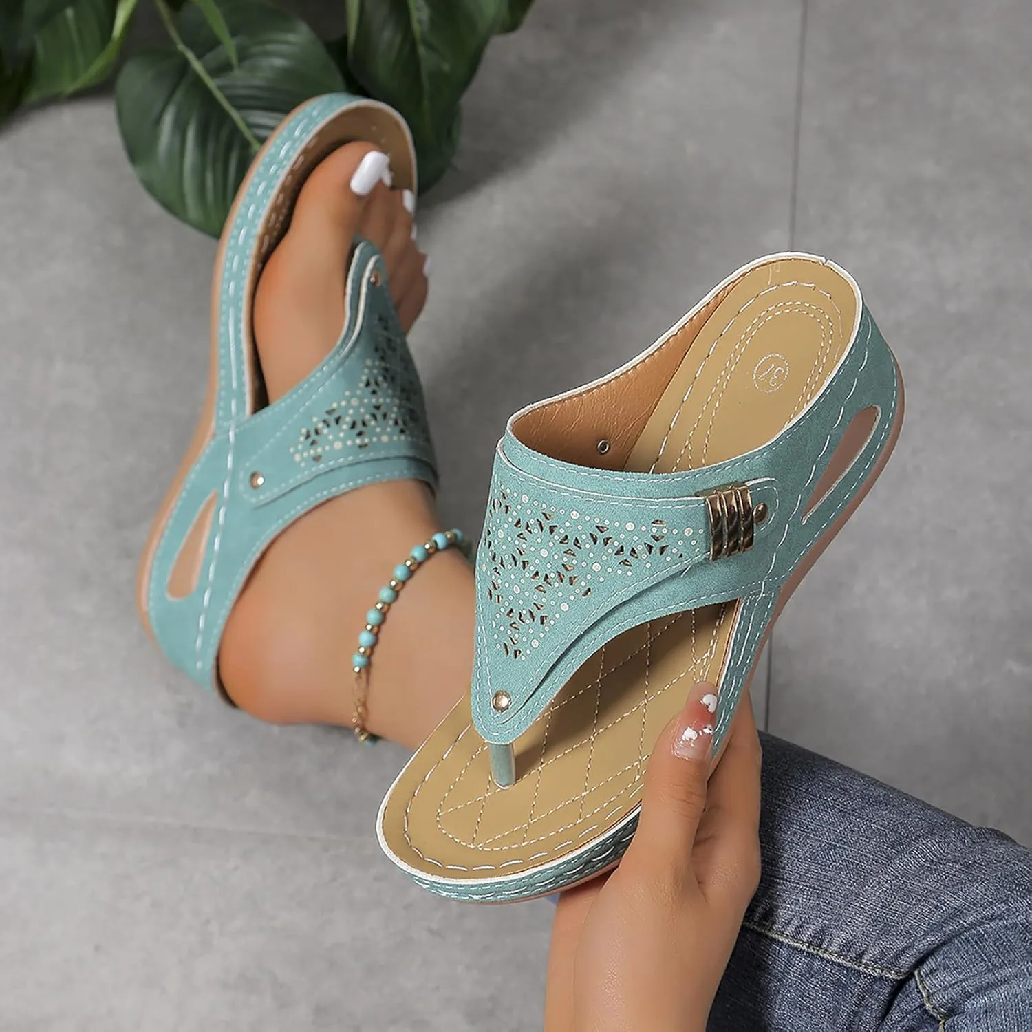 Orthopedic Sandals for Women 2025 Orthotic Cushion Flip Flops Women's Recovery Walking Sandal for Woman with Arch Support Summer Comfortable Slip On Flip Flops for Womans Wedge Shoes