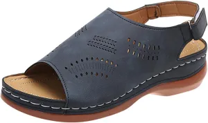 Orthopedic Sandals for Women Summer Comfortable Arch Support Wedge 2025 Open Toe Dressy Platform - Flip Flops Casual Beach Slippers Sandal Shoes Low Ankle Strap Walking Flops