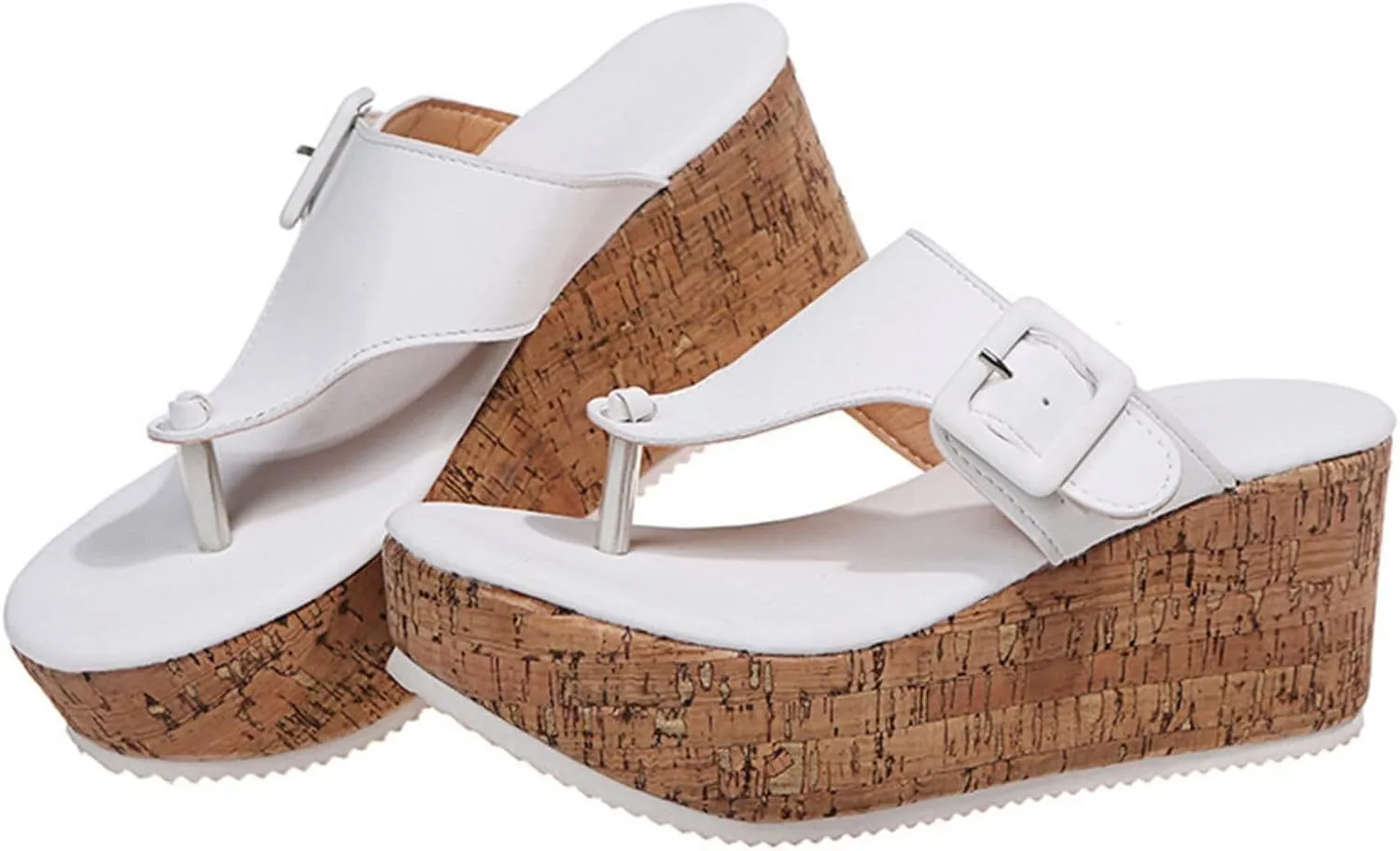 Platform Sandals Women Wedge Flip Flops Sandals with Arch Support Open Toe Slippers Casual Thong High Heels Beach Shoes