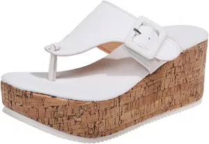 Platform Sandals Women Wedge Flip Flops Sandals with Arch Support Open Toe Slippers Casual Thong High Heels Beach Shoes