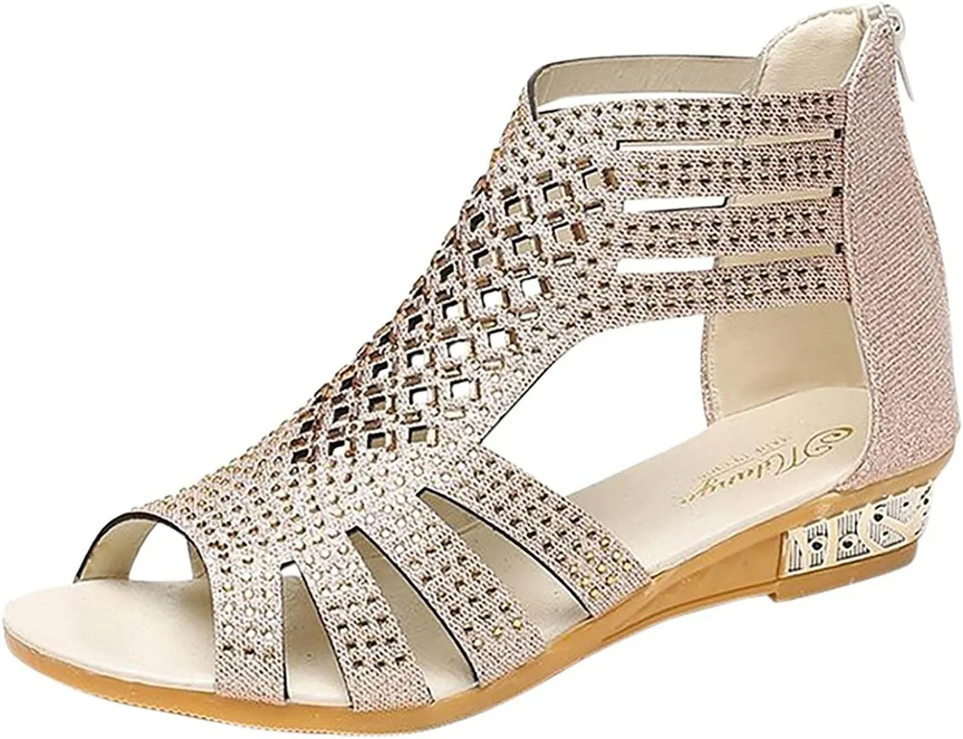 Sandals for Women Casual Summer Womens Sandals Low Wedges Peep Toe Wrapped Sexy Cute Diamond Dressy Sandalias Sandals for Women