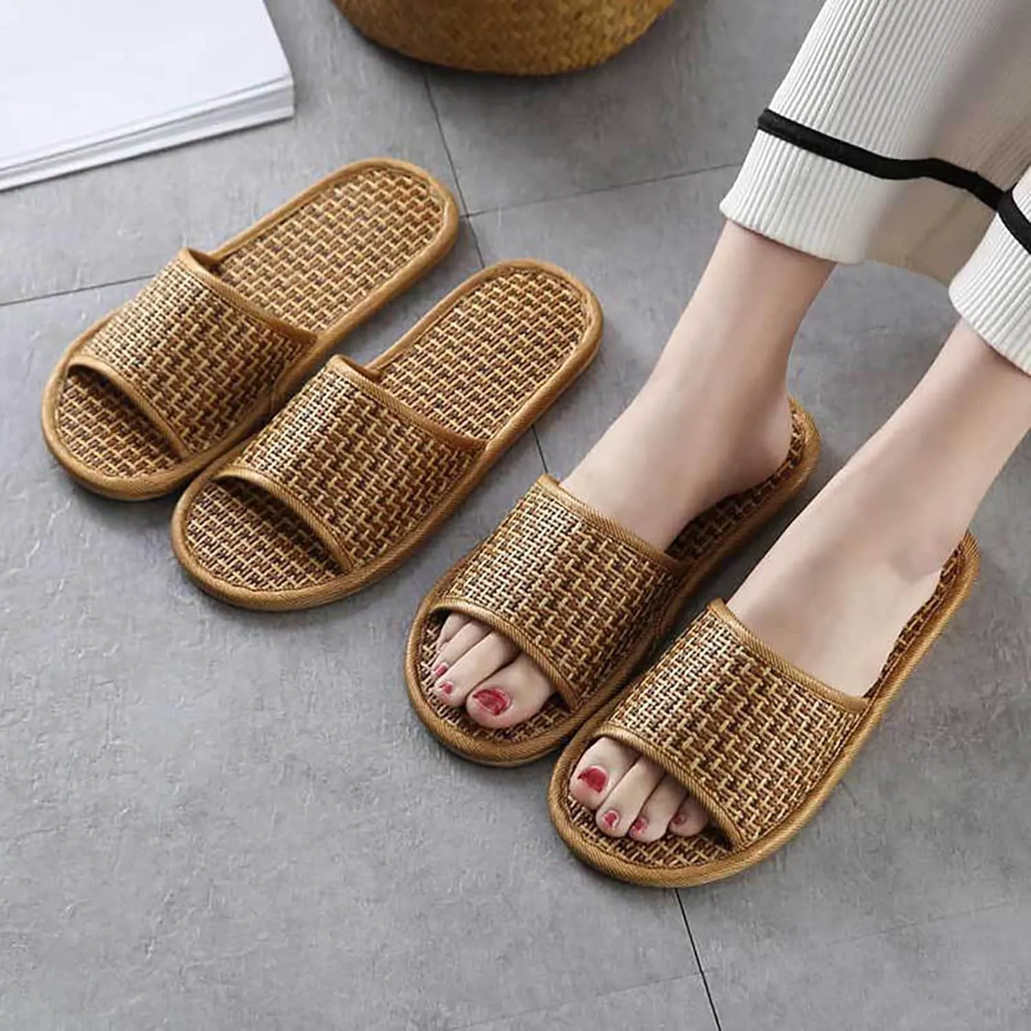 Slides for Women Closed Toe Open Toe Flats Flip Flop Slippers Women Funny Fancy Sandal Flat Casual Everyday Wear Women's Elastic Strap Flat Sandal