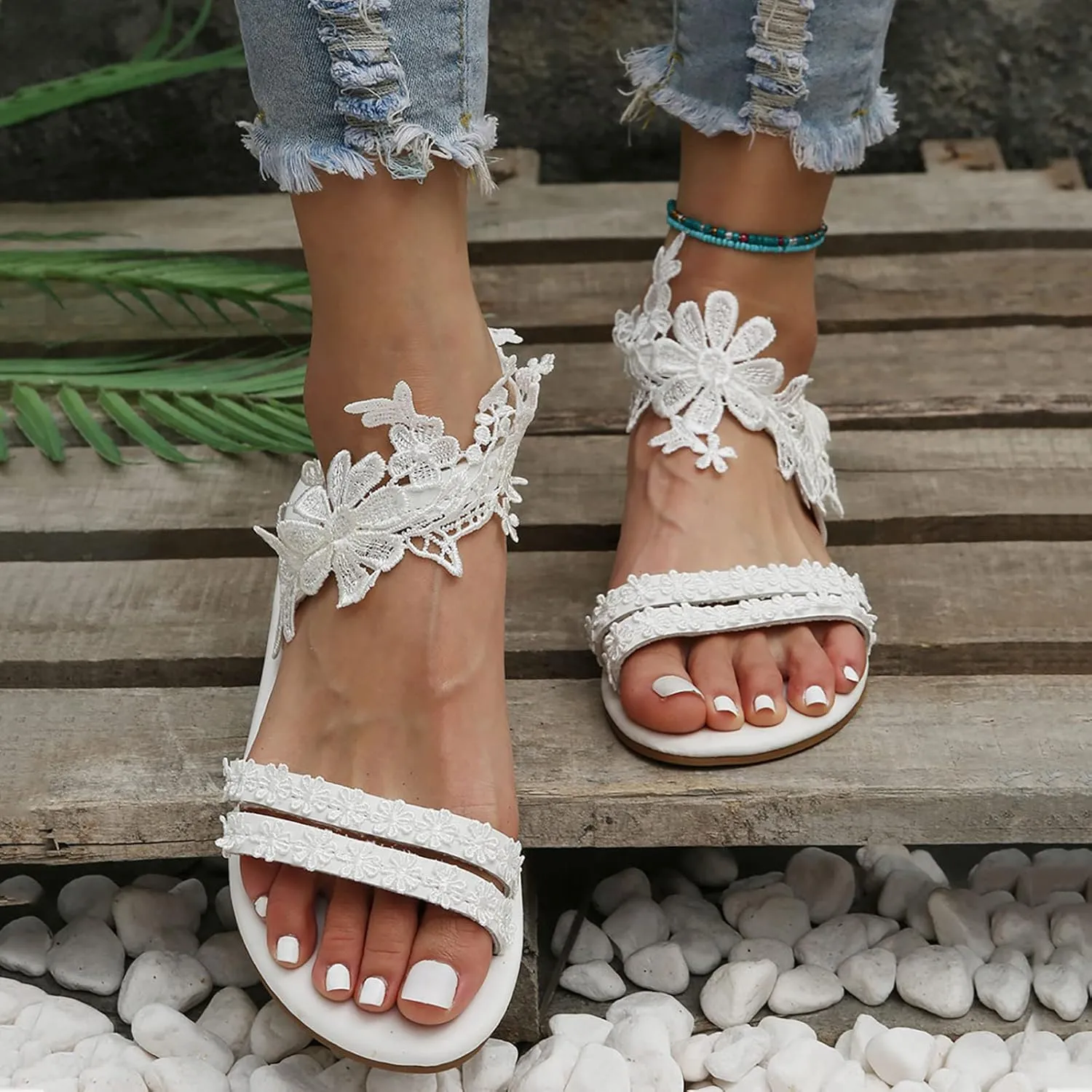 Slides for Women Dressy Fashion Sandles Womans Flip Flops for Women Womens Casual Strappy Sandal Adjustable Buckle Slip on Womens Wedge Sandal