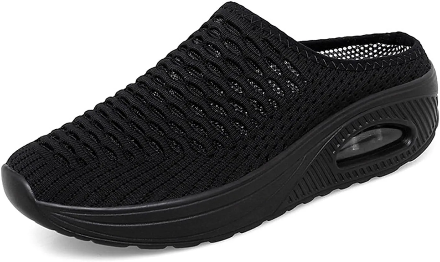 Slip On Mules for Womens Backless Walking Sneakers Breathable Mesh Walking Sandals Slippers Closed Toe Slides Mesh Air Cushion Orthopedic Diabetic Shoes Arch Support Comfy Slippers Slide Sandals