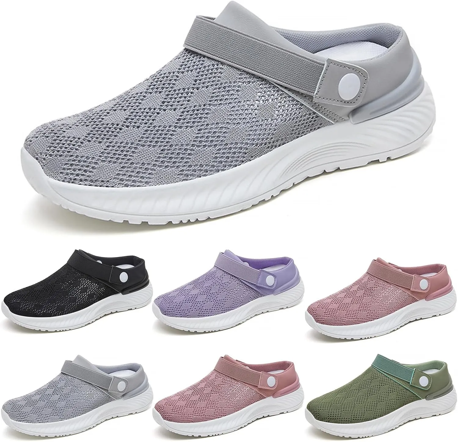 Slip On Sandals for Women Men Summer Air Cushion Platform Mesh Sneaker Breathable Mesh Walking Shoes Platform Outdoor Slippers Orthopedic Diabetic Sandals Casual Beach Shoe