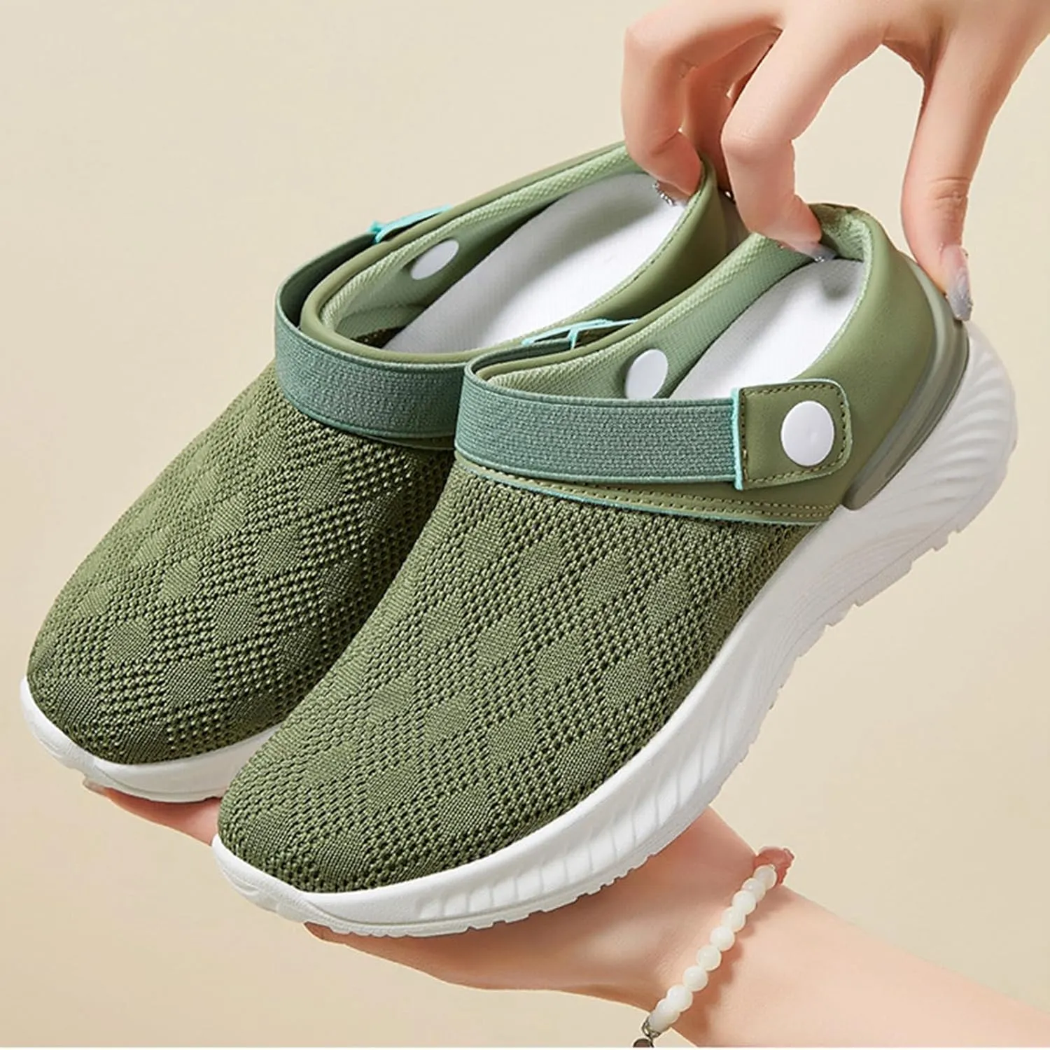 Slip On Sandals for Women Men Summer Air Cushion Platform Mesh Sneaker Breathable Mesh Walking Shoes Platform Outdoor Slippers Orthopedic Diabetic Sandals Casual Beach Shoe