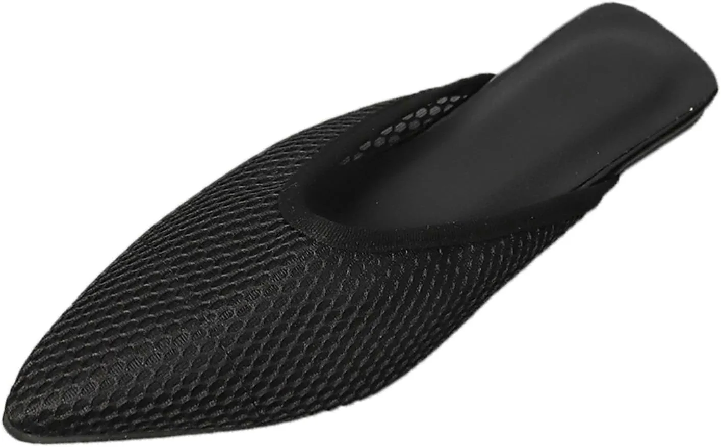 SuanlaTDS Women's Flat Sandals Dressy Closed Pointed Toe Slingback Low Heel Slip On Backless Mules Clogs Summer Comfortable Breathable Mesh Loafers Sexy Business Casual Outdoor Party Sandal