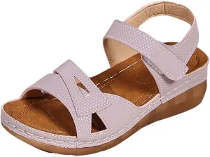 Summer Sandals for Women Retro Platform Sandals Dressy Open Toe Ankle Strap Sandals Comfortable Slip On Adjustable Buckle Lightweight Shoes Casual Walking Slippers