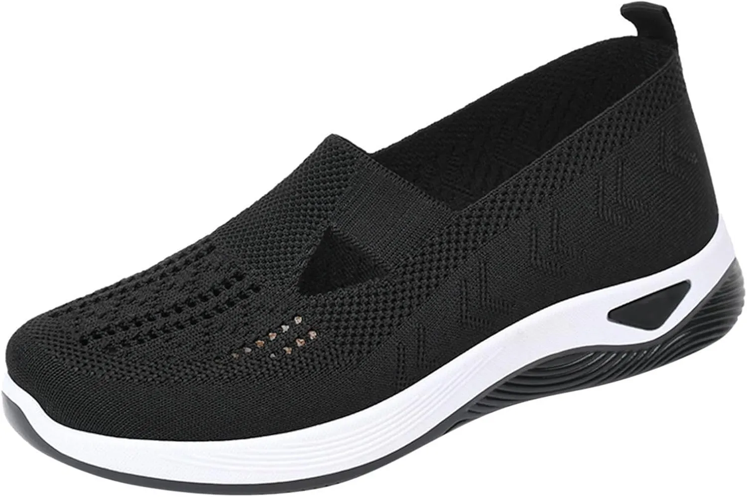 Womens Canvas Slip On Shoes Casual Walking Sneakers Lightweight Flat Fashion Comfortable Elastic Loafers Non Slip