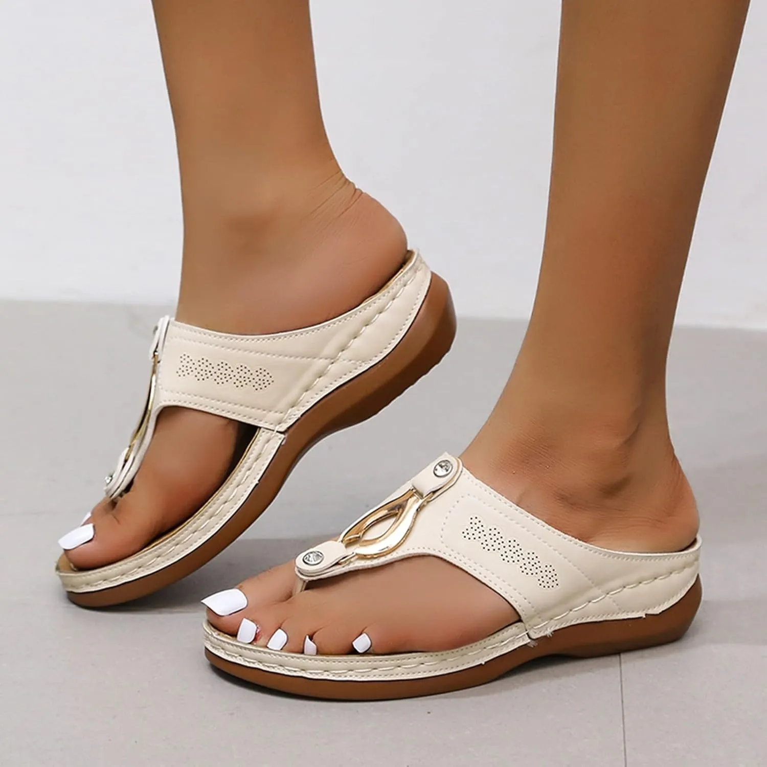 Women's Comfortable Sandals Beach Non Slip Slippers Breathable Slides Sandals Comfortable Walking Wedge Sandals