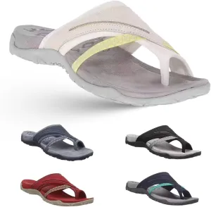 Women's Comfy Orthopedic Platform Sandals with Arch Support Flops, Fasciitis Comfort Sandals with Toe Ring Loop