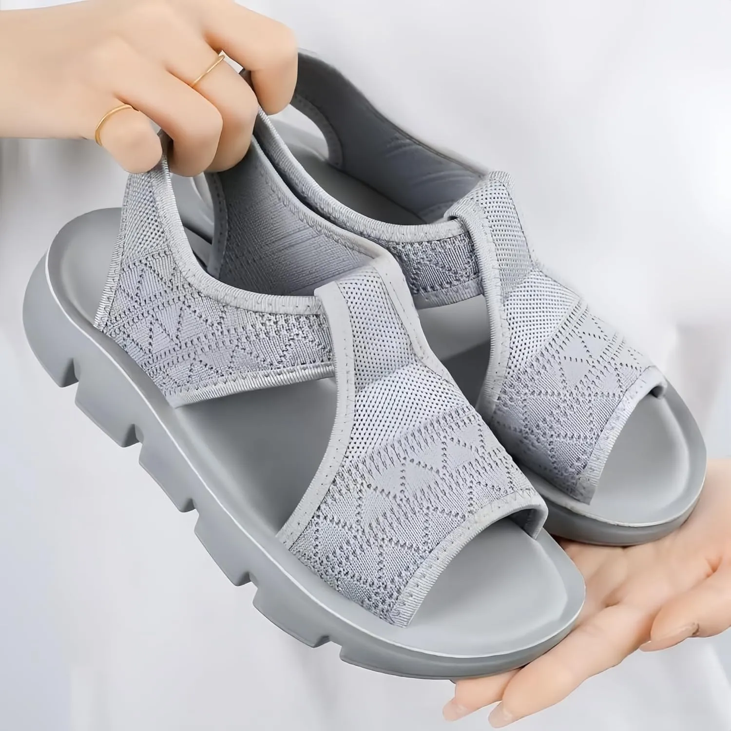 Women's Mesh Comfort Sandals Open Toe Platform Shoes 4 Colors Available