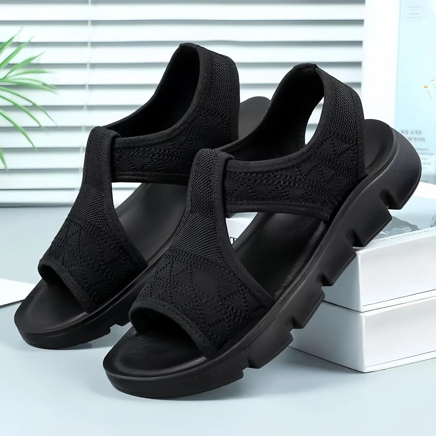 Women's Mesh Comfort Sandals Open Toe Platform Shoes 4 Colors Available